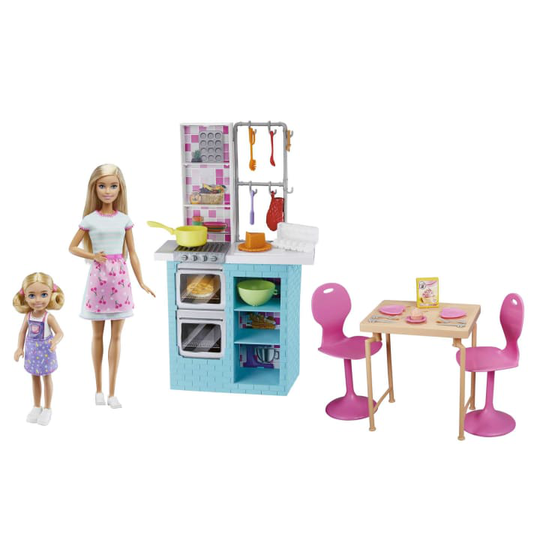 Barbie - Doll&Chelsea - Baking Playset and Accessories (HBX03)