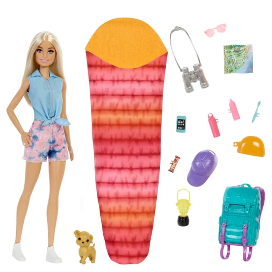 Barbie - Camping Doll with Puppy - Malibu (HDF73)