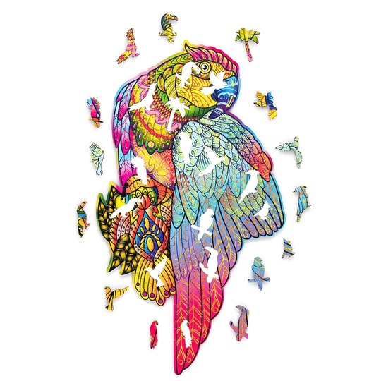 Wood Trick Puinen Palapeli Bright Parrot 153 Palaa