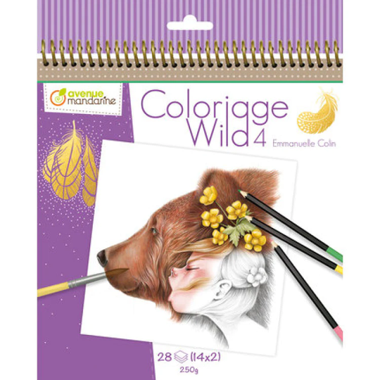Värityskirja Coloriage Wild 4 Lapset 28 kuvaa