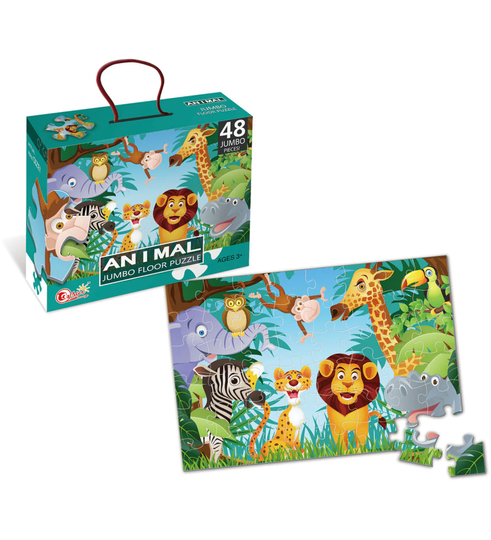 Jumbo villieläimet lattiapalapeli 48 palaa