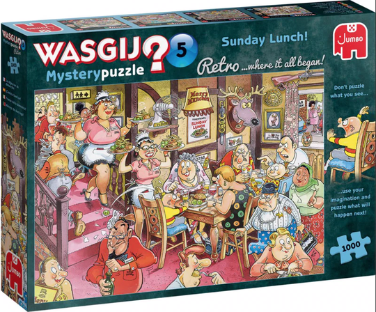 Wasgij Retro Mystery 5, 1000 palan palapeli Sunday Lunch