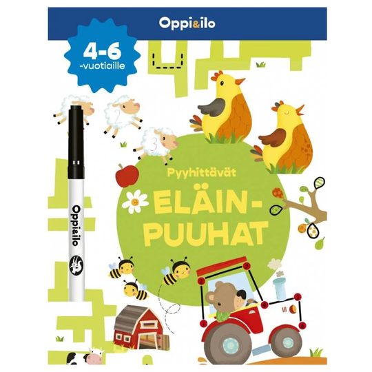 Oppi ja Ilo Pyyhittävät Eläinpuuhat Puuhakirja