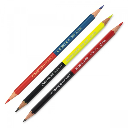 Caran d'Ache Graphicolor Bicolor Fluorescent Yellow/Graphite