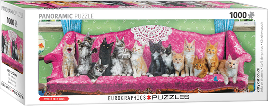 Eurographics Panoramic 1000 Palan Palapeli Kitty Cat Couch