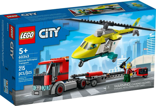 LEGO City 60343 Pelastushelikopterin Kuljetusauto