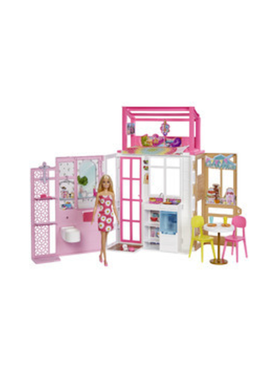 Barbie house with doll