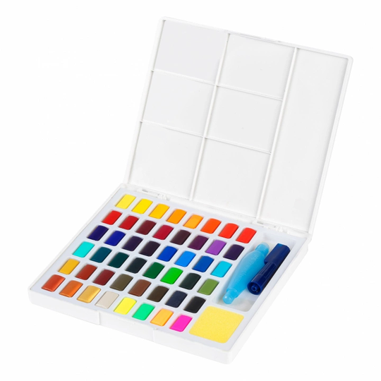 Faber-Castell Akvarellisetti 48 täyskuppia + vesisäiliöpensseli