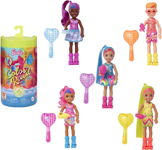 Barbie Color Reveal Neon Tie-Dye Chelsea 6 yllätystä