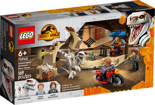 LEGO Jurassic World - Atrociraptor-dinosauruksen moottoripyörätakaa-ajo (76945)