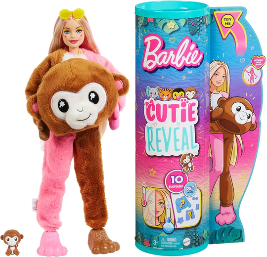 Barbie Cutie Reveal Jungle Friends 10 Yllätystä Apina