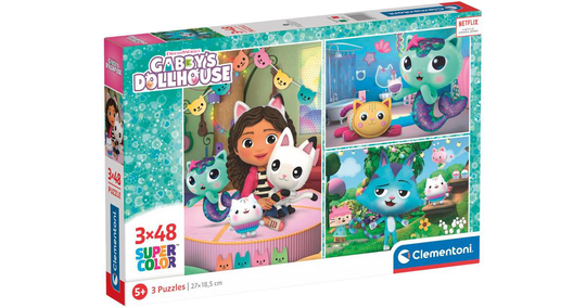 Clementoni Gabby's Dollhouse 3 x 48 palaa Palapeli