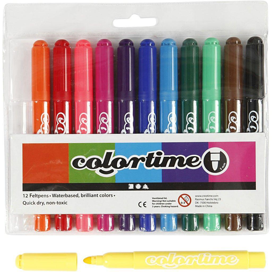Colortime - Tussi 5 mm - Perusvärilajitelma - 12 kpl