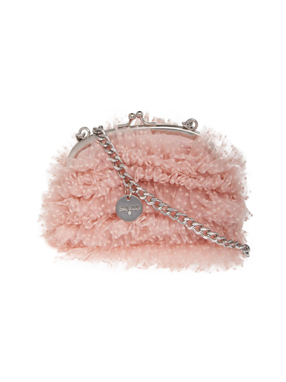 Flocked tulle plumeti -laukku