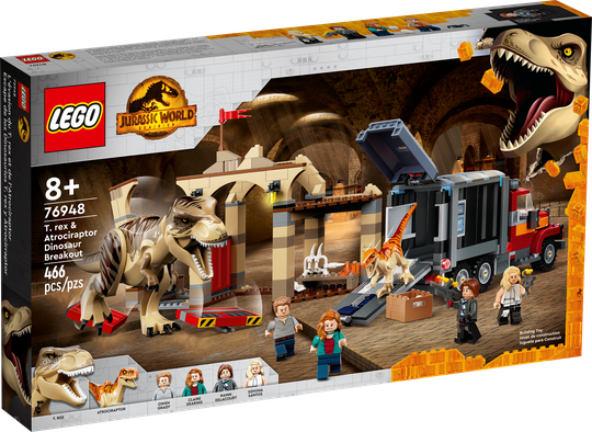 LEGO Jurassic World - T. rexin ja Atrociraptor-dinosauruksen pako (76948)