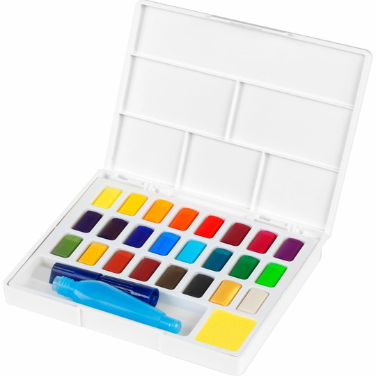 Faber-Castell Akvarellisetti 24 täyskuppia + vesisäiliöpensseli