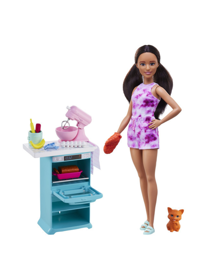 Barbie doll with piece count