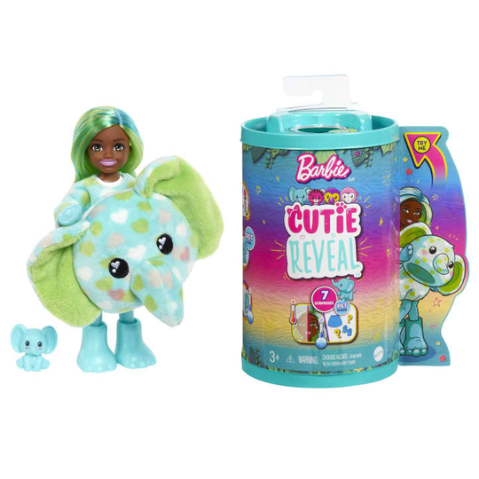 Barbie - Cutie Reveal Chelsea Jungle Series - Elephant (HKR13)