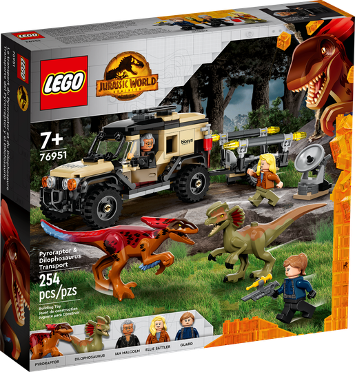 LEGO Jurassic World - Pyroraptorin ja Dilophosauruksen kuljetus (76951)