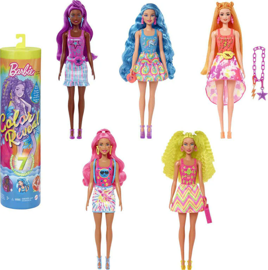 Barbie Color Reveal Neon Tie Dye 7 Yllätystä