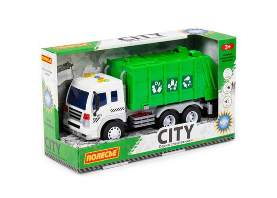 Roska-auto City äänillä ja valoilla vihreä