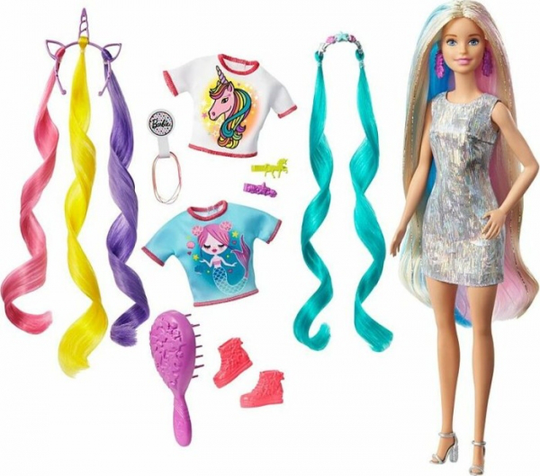 Barbie - Fantasy Hair Doll with Mermaid&Unicorn Looks (GHN04)