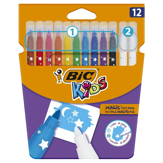 BIC Kids Magic Pyyhittävät Tussikynät 12-setti