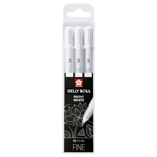 Sakura Gelly Roll Basic Valkoinen 3 kpl Fine