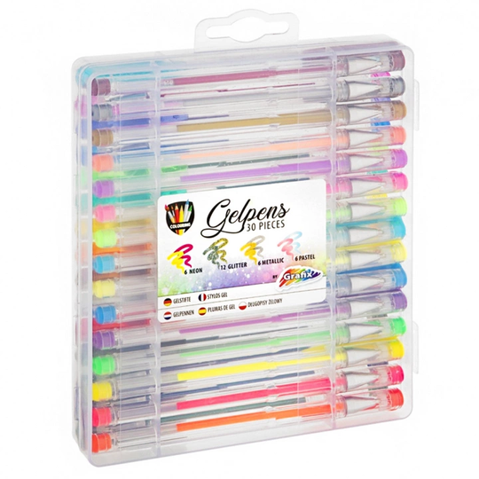 Grafix Gel Pens in carry Case 30 kpl