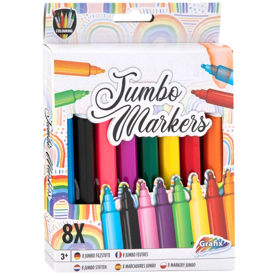 Grafix Jumbo Markers 8-setti