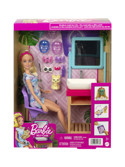 Barbie sparkle mask spa day