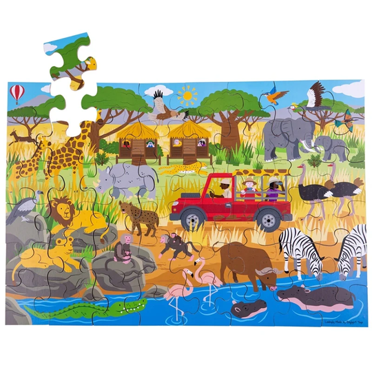 Bigjigs Puinen Palapeli Safari 48 Palaa